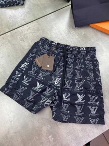 Чоловічі пляжні шорти Louis Vuitton чорні плавки Луї Вітон sh106