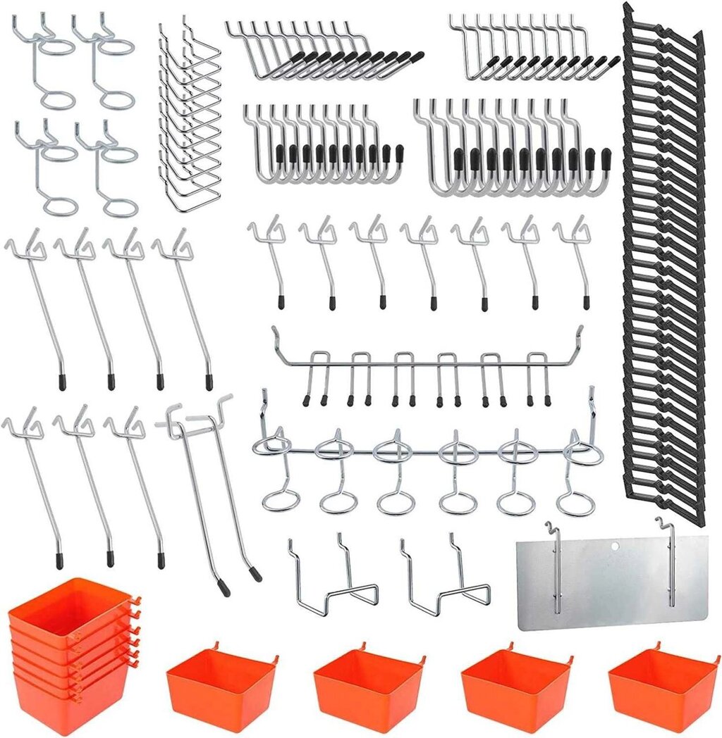 Набір 144 гачки для перфорованої дошки з ящиками для гаража кухні від компанії Artiv - Інтернет-магазин - фото 1