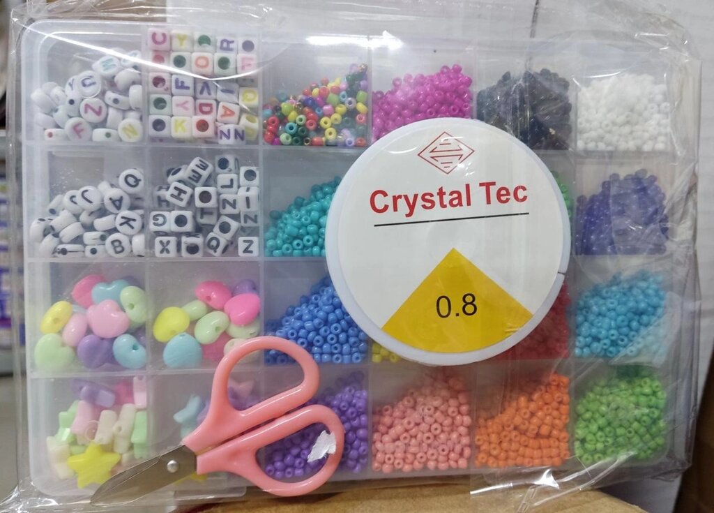 Набір бісеру для плетіння DIY-beads в контейнері 24 комірки ножиці від компанії Artiv - Інтернет-магазин - фото 1