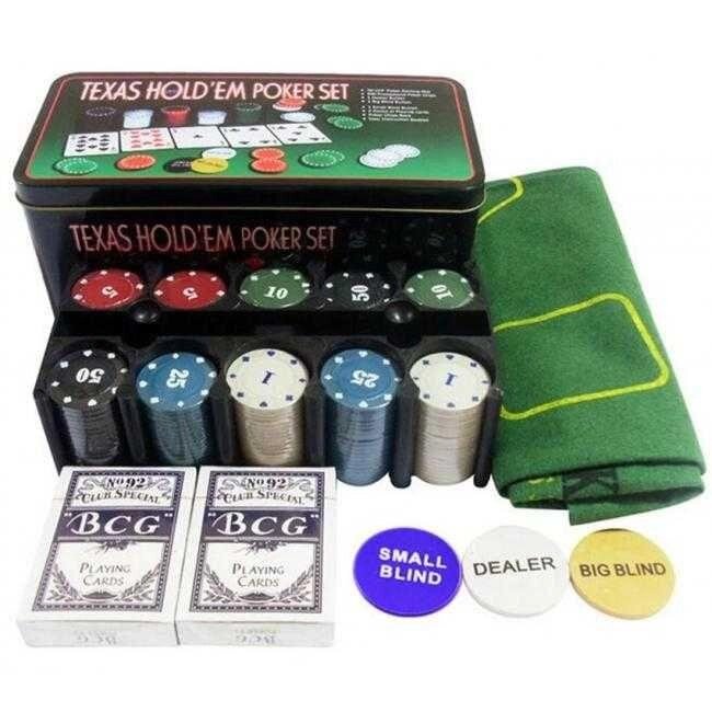 Набір для покера Poker Set 200 фішок із номіналом і сукном у коробці від компанії Artiv - Інтернет-магазин - фото 1