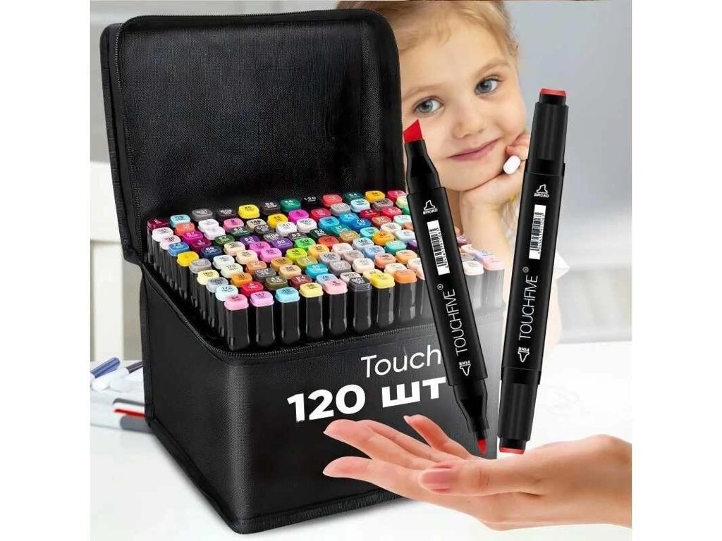 Набір маркерів для скетчингу Touch, Набір маркерів 120 кольорів від компанії Artiv - Інтернет-магазин - фото 1