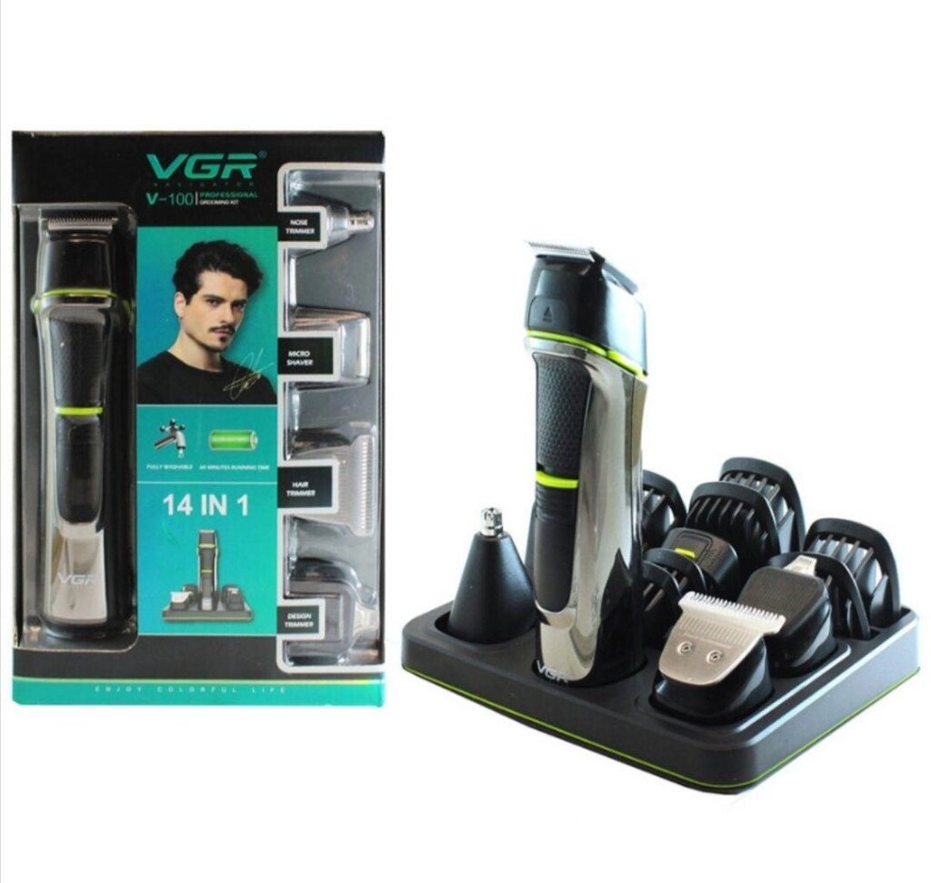 Набір/машинка/триммер для стрижки волосся VGR 14в1 від компанії Artiv - Інтернет-магазин - фото 1