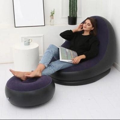 Надувне крісло диван 2в1 з пуфиком для ніг A-Sofa до 150 кг від компанії Artiv - Інтернет-магазин - фото 1