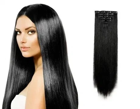 Накладне волосся на шпильках набором треси чорні пасма волосся від компанії Artiv - Інтернет-магазин - фото 1