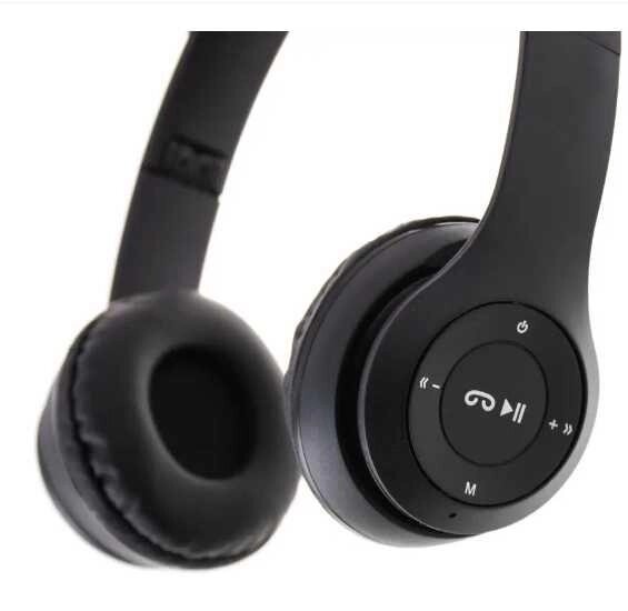 Навушники бездротові Bluetooth Вушка зі світлом P47M 17x19см чорні від компанії Artiv - Інтернет-магазин - фото 1