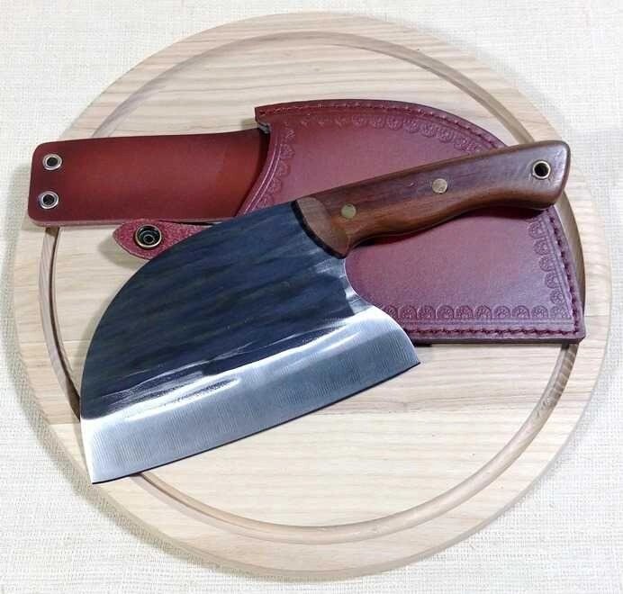 Невеликий кований сербський ніж-топрик-тяпка ручної роботи з чохлом від компанії Artiv - Інтернет-магазин - фото 1