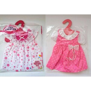 Одяг для ляльки Бебі Бона / Baby Born 43 см сукня малинова рожева