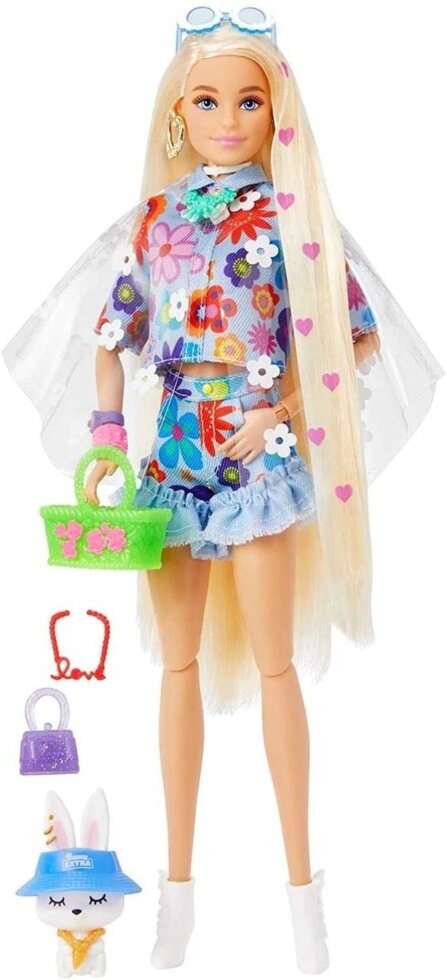 ОРИГІНАЛ! Лялька Барбі Екстра 12 у квітковому вбранні Barbie Extra Doll від компанії Artiv - Інтернет-магазин - фото 1