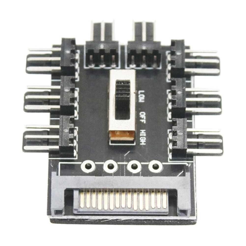 Перехідник хаб керування швидкістю вентилятора SATA 3 pin шуму ПК від компанії Artiv - Інтернет-магазин - фото 1