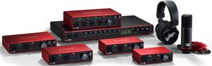 Звукова карта Focusrite Scarlett Solo, 2i2, 4i4, 8i6, 18i8,18i20 3Gen