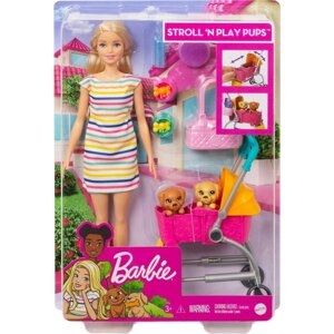 Barbie Stroll n Play Pups. Лялька Барбі Набір із цуценятами в колясці Ориг.
