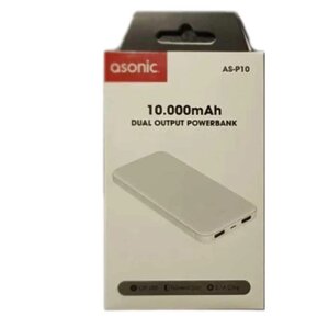 Повербанк Asonic AS-P10 10000 mAh 2*USB Power Bank Білий