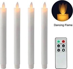 Конічні безполум&#x27, яні свічки Fanna White з рухомим полум&#x27, ям