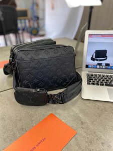 Чорний месенджер Trio Louis Vuitton шкіряна сумка Луї Віттон c764