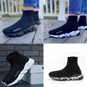 Crossover Balenciaga Speed Trainer Black White W Balencias of Socks