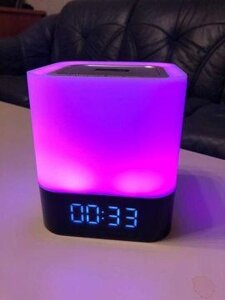 Бездротовий Bluetooth-динамік колонка світловий нічник, будильник, MP3