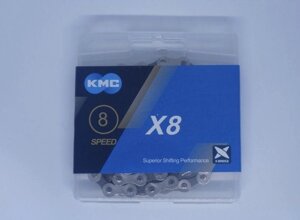Цепь велосипедная KMC X8 8 скоростей 116 звеньев LT-007