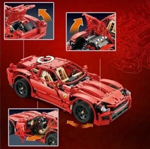 Конструктор Decool 33007 Technic Червоний спорткар Ferrari, 1441 деталі