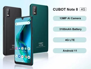 Смартфон Cubot Note 8 J8 5.5 2/16 Гб 3100 mAh Android 11 (10) + чохол