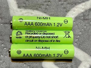 Акумулятори 3 шт. формату AAA, 1,2 В, 600 мА·год, NI-MH
