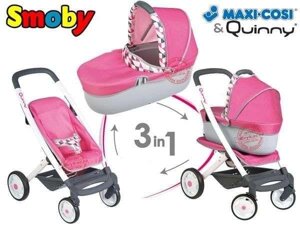 БЕЗПЛ. ДОСТ Коляска для ляльки 3в1 Maxi Cosi Quinny Smoby 253197 253198