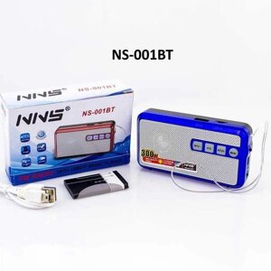 Радіоприймач міні NS-001BT-L FM RADIO TF/USB/miniUSB +фонарик 11-6 см