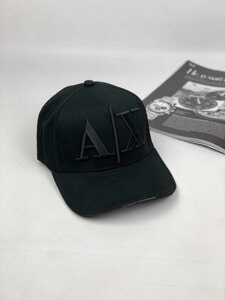 Чорна кепка Armani кепка з вишивкою Армані чорна кепка AX gu458