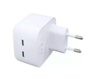 Зарядний пристрій Apple iPhone 35W USB-C+C Power Adapter (MHJE3ZM/A)