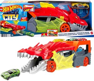 Оригінал Hot Wheels Автовоз запускач Паща дракона Хот Вілс транспортер