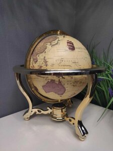 Глобус світу Gold з компасом діаметром 20 см на подарунок