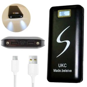 Power Bank UKC 30000 mAh+2 USB+LED-екран + Флаар. Оригінал!