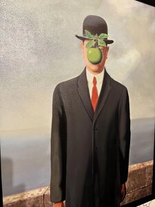 Картина Магрит портрет чоловік із яблуком полотно