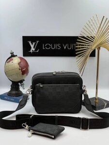 Чоловіча сумка через плече 3в1 чорна Louis Vuitton h Messenger