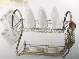 Сушарка для посуду (2 яруси) А-PLUS Полицю виготовлена з неіржавкої