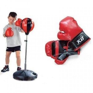 Дитячий боксерський набір рукавички, боксерська груша на стійці 0332