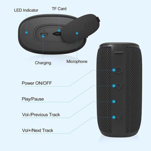 Bluetooth динамик Hadisala H3 Bluetooth 5.0 IPX7 USB-C micro TF