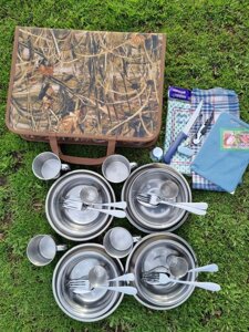 Набор туристической посуды, набор для пикника, набір туристичного посуду