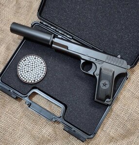 Металевий пістолет з глушником ТТ Galaxy G33 на пульках пластик +2000