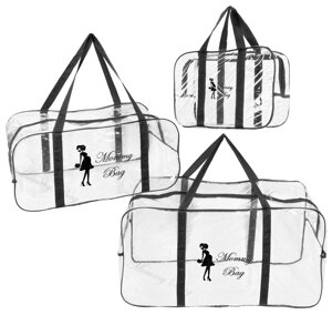 Набір із прозорих сумок у пологовий будинок Mommy Bag (S, L, XL)