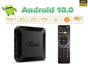 X96Q 2gb 16gb Android 10 Alwinner H313 Андроїд Смарт ТБ Приставка 2021