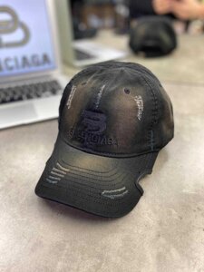 Чорна кепка Balenciaga кепка з вишивкою Баленсіага бейсболка gu583