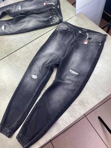 Чоловічі джинси з гумками Dimoled чорні потерті джинси d053