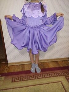 Новорічний костюм плаття квітка Фіолетовий 6-7 років