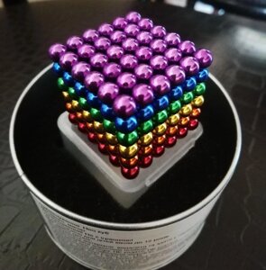 Неокуб, магнітний конструктор, кольоровий, 216 кульок