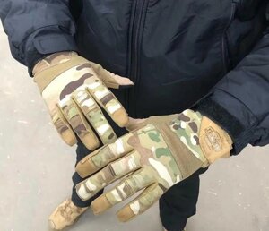 Перчатки Helikon-tex RANGE TACTICAL мультикам тачскрин рукавиці міцні
