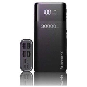 Мобільна батарея, powerbank Wozinsky 30000mAh 4 x USB LCD WPB-001BK