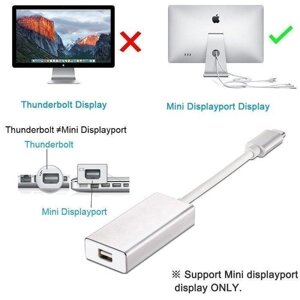 Адаптер перетворювач USB type-C в Mini Display Port і DisplayPort