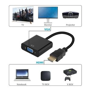 Конвертер HDMI to VGA з аудіо, перехідник, адаптер від HDMI на VGA