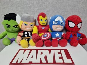 Оригінальні м&#x27, ягкі іграшки герої Марвел: Халк, Тор, Спайдермен та інші...