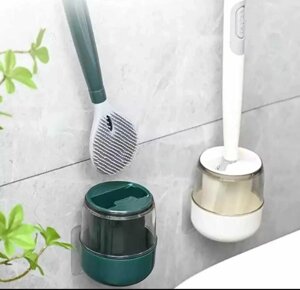 Йоржик щітка для унітаза силіконова дозатором для мийного з тримачем
